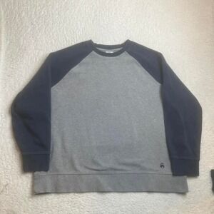 Brooks brothers men's grey navy Ragland pullover sweatshirt casual‎ soft 2xl